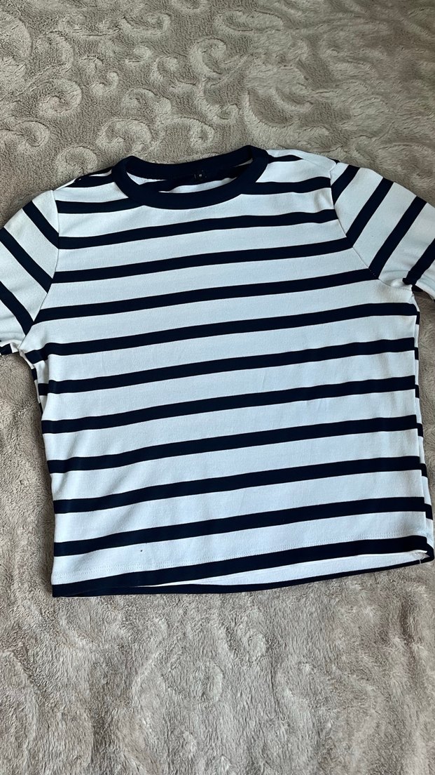 Çizgili Uzun Kollu Kadın Gömlek - Görsel 4