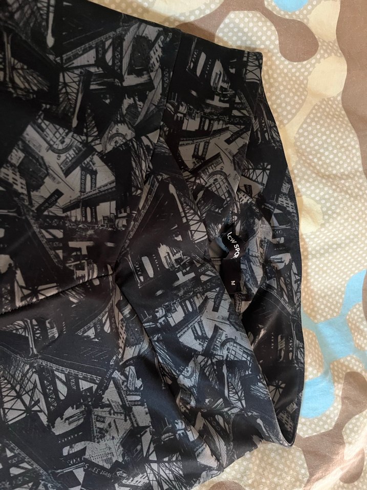 Gri Desenli Kadın Tayt - Görsel 3