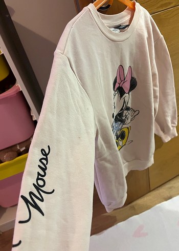 Kız Çocuk Pembe Minnie Baskılı Sweatshirt - Görsel 4