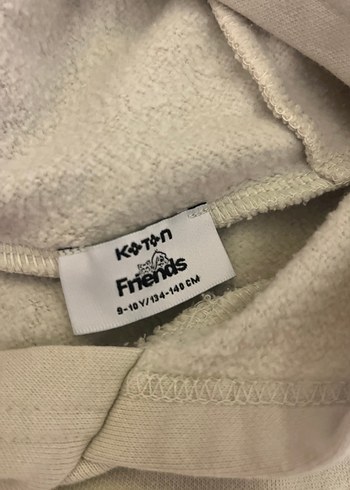 Bej Kapüşonlu Kız çocuk  Sweatshirt Köpek Baskılı - Görsel 4