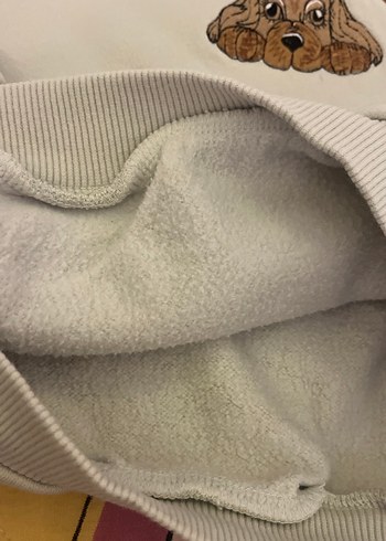 Bej Kapüşonlu Kız çocuk  Sweatshirt Köpek Baskılı - Görsel 3