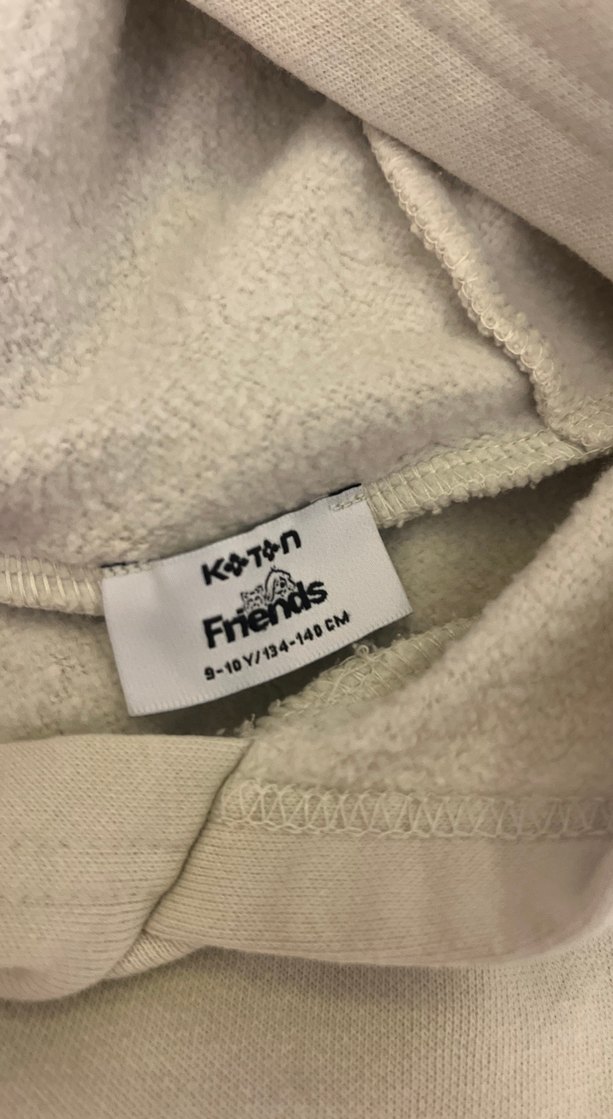 Bej Kapüşonlu Kız çocuk  Sweatshirt Köpek Baskılı - Görsel 4