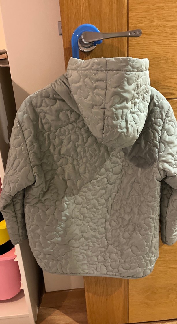 Yeşil  Kapüşonlu Kız Montu - Görsel 4