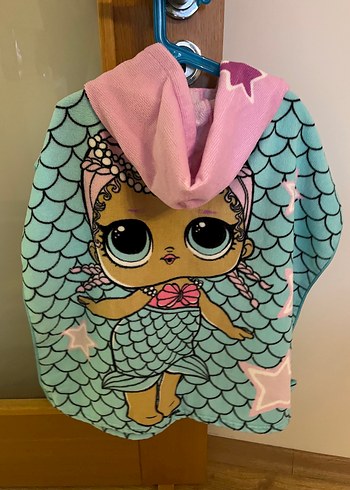 Kız Çocuk Turkuaz Desenli Detaylı Panço - Görsel 2