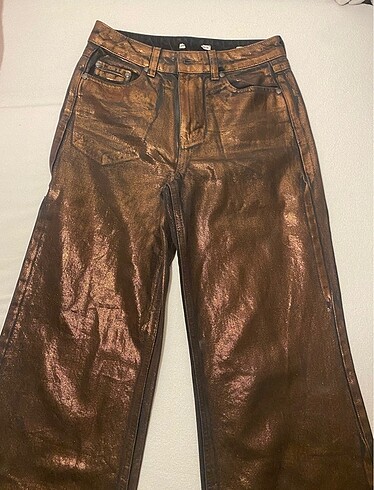 oxxo parlak wide leg pantolon
