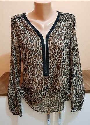 Mango Leoparlı gömlek