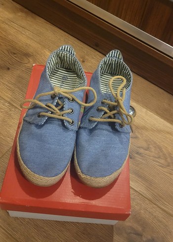 Düğmeli Mavi Denim Erkek Espadril
