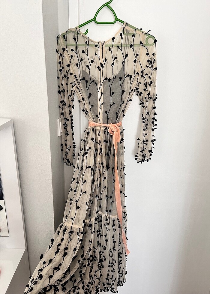 Uterque tül elbise gül dokulu - Görsel 3