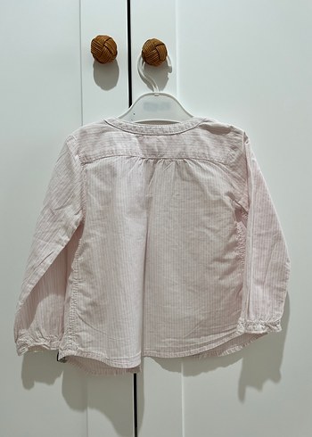 Kız Çocuk Düğmeli Uzun Kollu Pembe Gömlek - Görsel 4