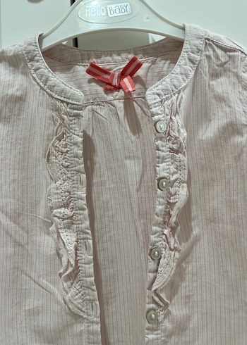 Kız Çocuk Düğmeli Uzun Kollu Pembe Gömlek - Görsel 2