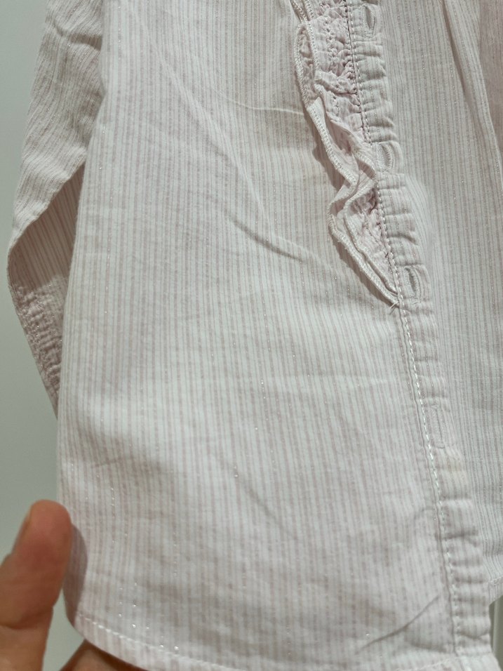 Kız Çocuk Düğmeli Uzun Kollu Pembe Gömlek - Görsel 3