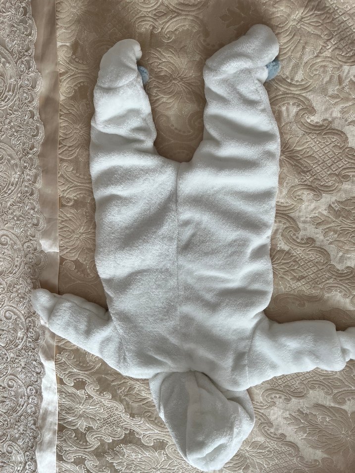 Gri Detaylı Beyaz Erkek Bebek Tulumu - Görsel 4