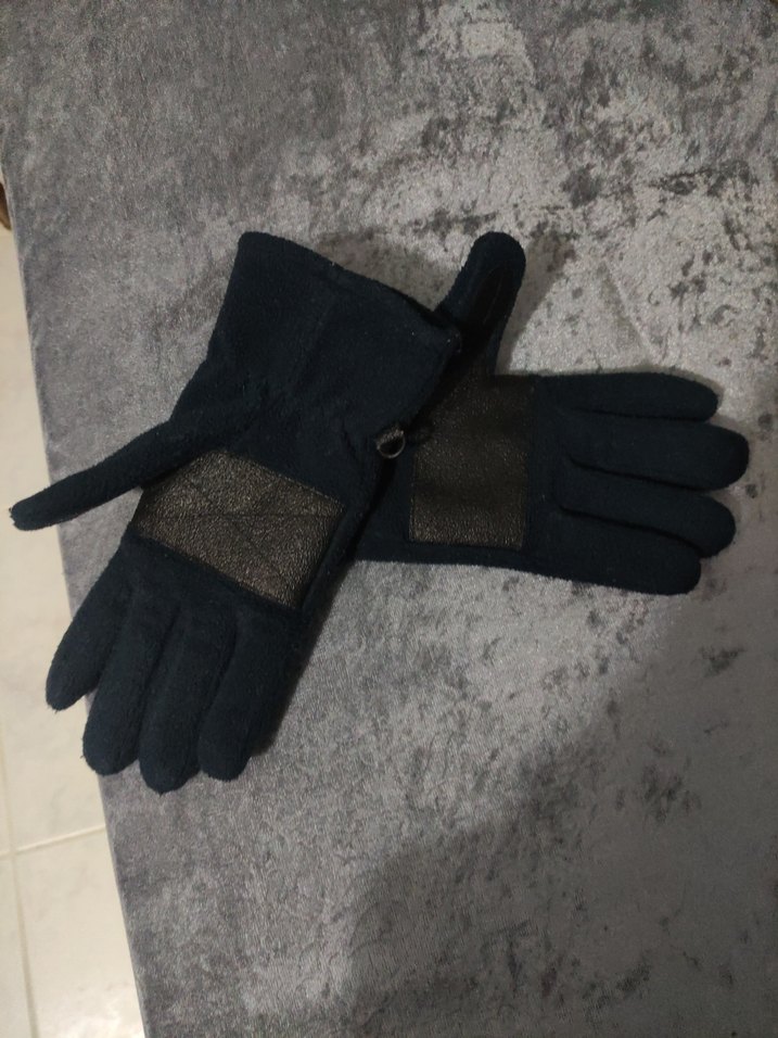 Gri Kadın Polar Eldivenler Velcro - Görsel 3