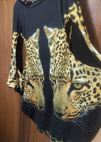 Leopar Desenli Kahverengi Kedi Giysisi - Görsel 8