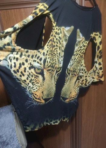 Leopar Desenli Kahverengi Kedi Giysisi - Görsel 10