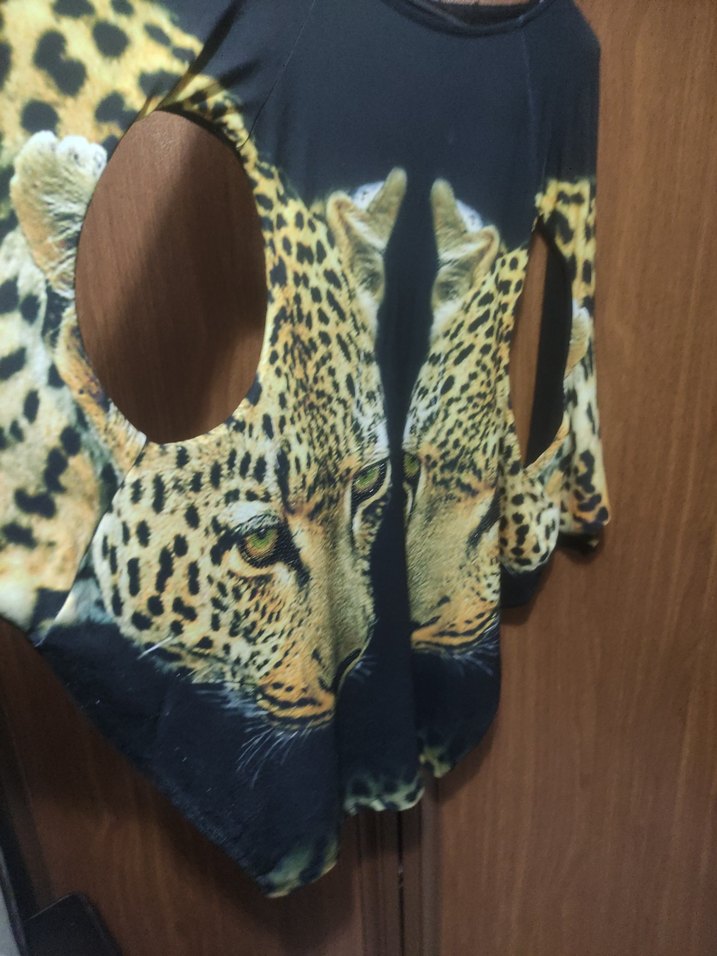 Leopar Desenli Kahverengi Kedi Giysisi - Görsel 2