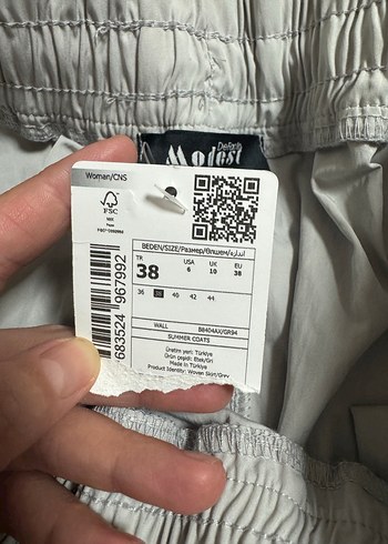 Gri Kadın Keten paraşüt Uzun Etek - Görsel 5