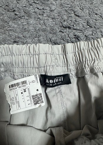 Gri Kadın Keten paraşüt Uzun Etek - Görsel 2