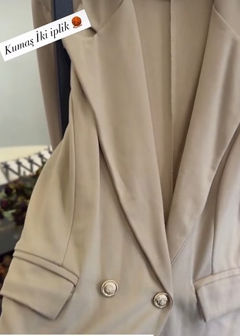 Bej Kadın Ofis Takımı Notch Yaka - Görsel 3
