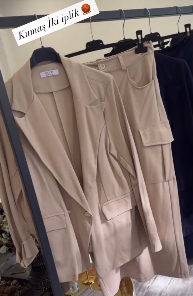 Bej Kadın Ofis Takımı Notch Yaka - Görsel 2