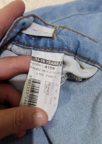 Mavi Düğmeli Rahat Kesim Midi Kot Pantolon - Görsel 3