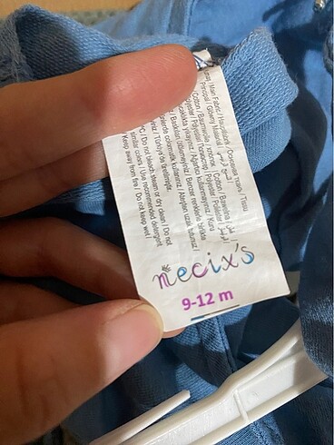 9-12 Ay Beden mavi Renk NECİXS BEBEK SALOPET/TULUM