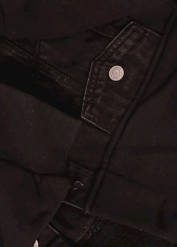 m Beden siyah Renk Kadın Siyah Düğmeli Denim Ceket