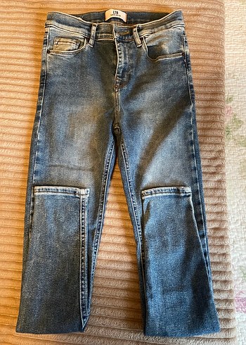 Gri Midi Denim Kadın Jean