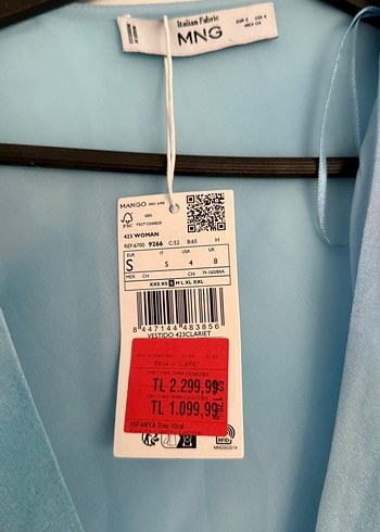 Mavi Drape Detaylı Uzun Kadın Elbise - Görsel 4