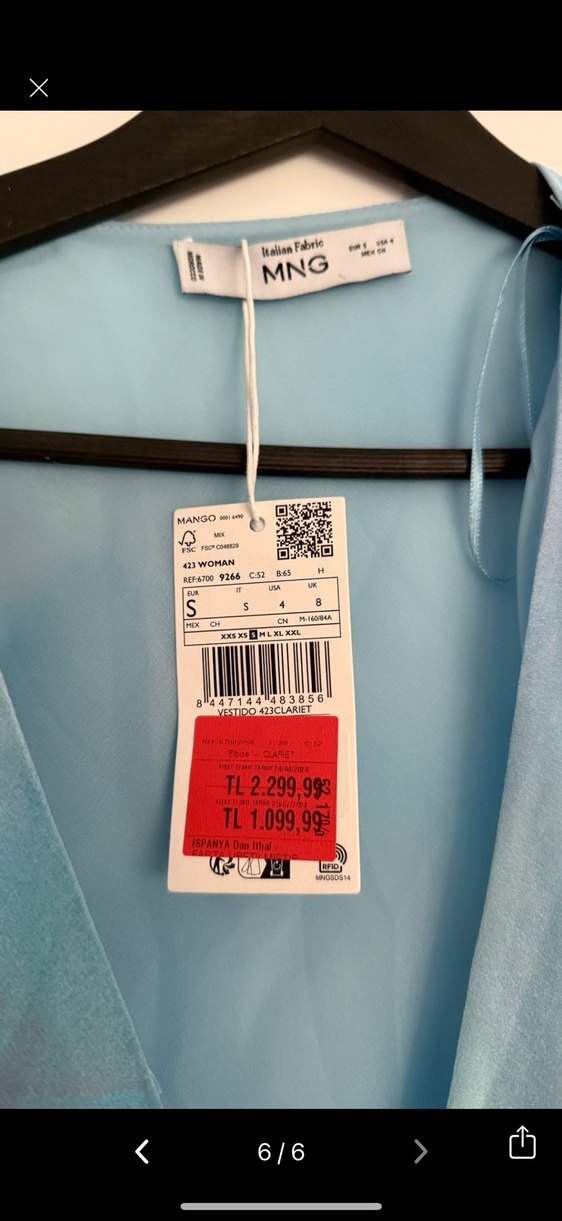 Mavi Drape Detaylı Uzun Kadın Elbise - Görsel 4