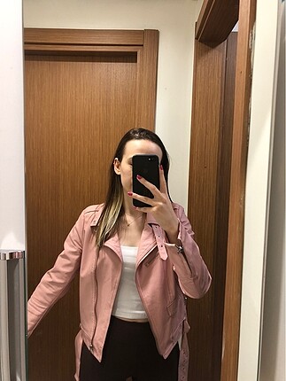 Pembe deri ceket