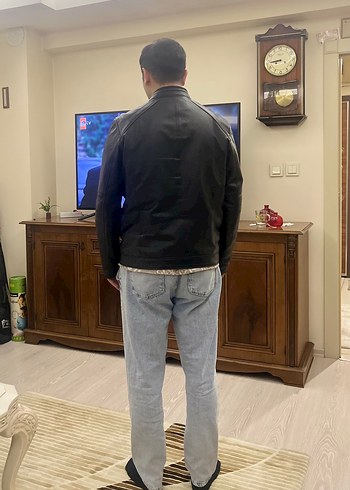 Siyah Deri Erkek Ceket - Görsel 3