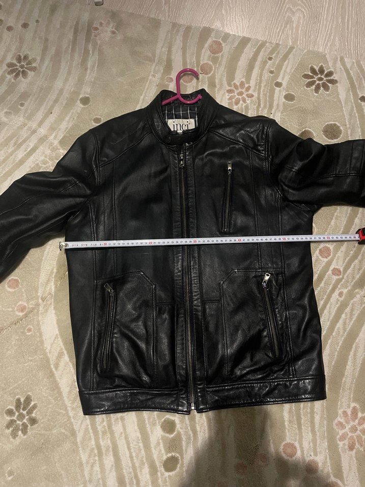 Siyah Deri Erkek Ceket - Görsel 4