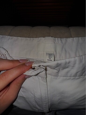 s Beden beyaz Renk H&M KARGO KETEN PANTOLON