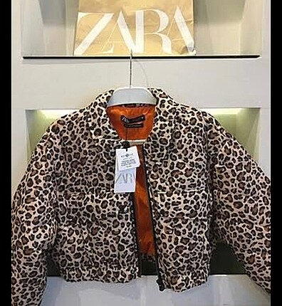 Mango Zara leopar crop mont