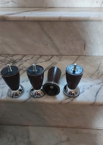 Siyah Metal ve Ahşap Ayak Seti - Görsel 2