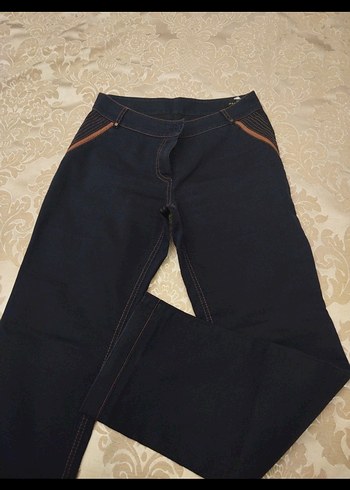 Kahverengi Kemerli Kadın Denim Pantolon