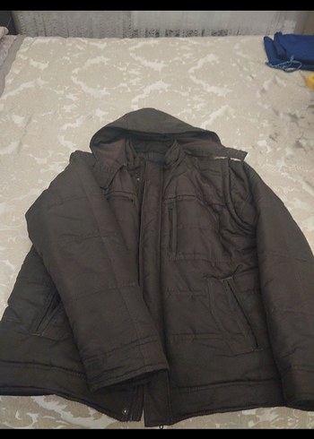 Kahverengi Fermuarlı Erkek Street Wear Mont
