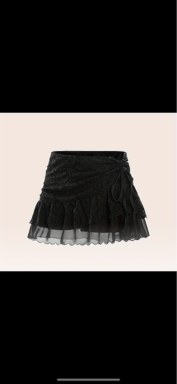 Dantel desenli şort etek skort