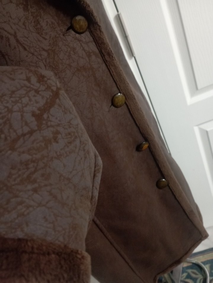 Kahverengi Uzun Deri Kadın Kaban - Görsel 3