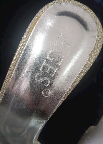 Beyaz Payetli Kadın Topuklu Abiye Terlik - Görsel 7