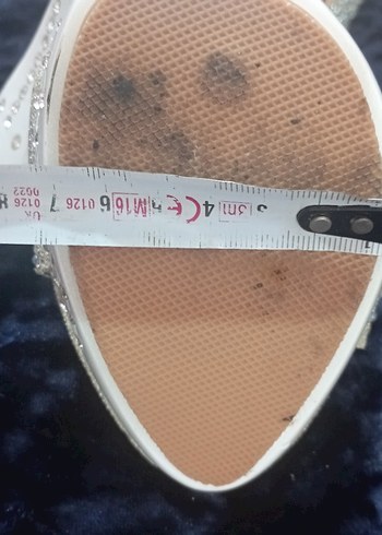 Beyaz Payetli Kadın Topuklu Abiye Terlik - Görsel 10