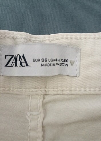 Zara Zara marka likralı krem Jean pantolon 