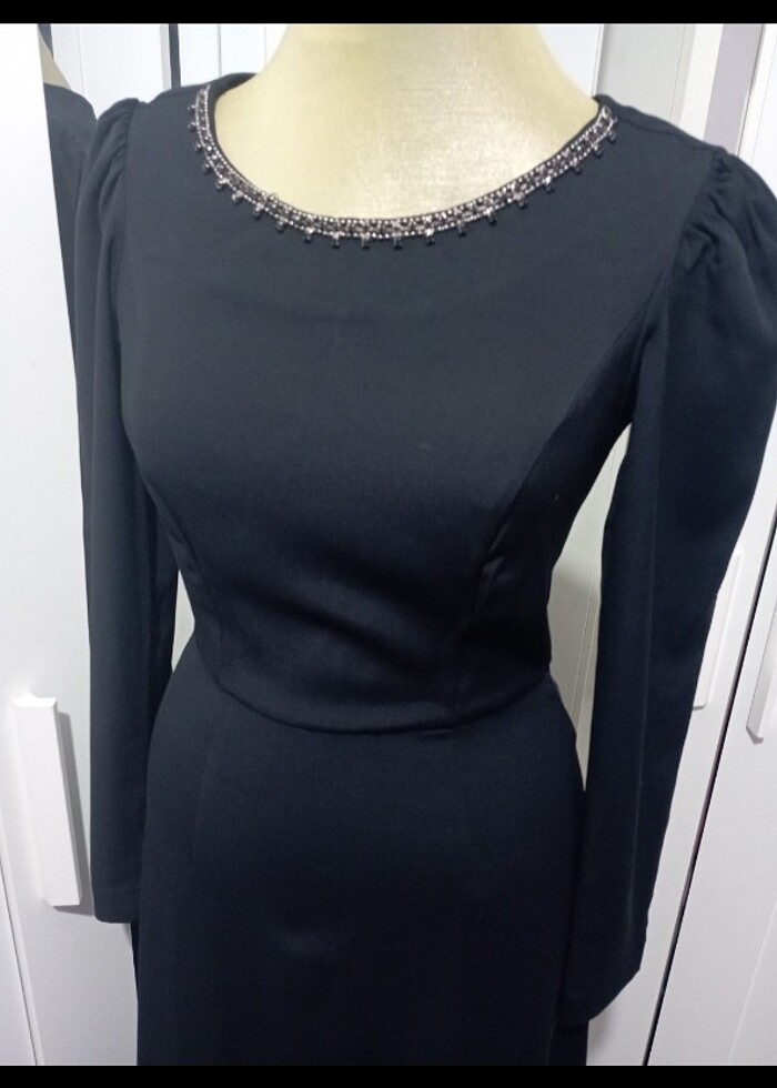 Adil ışık marka yakası taslı abiye  - Görsel 4