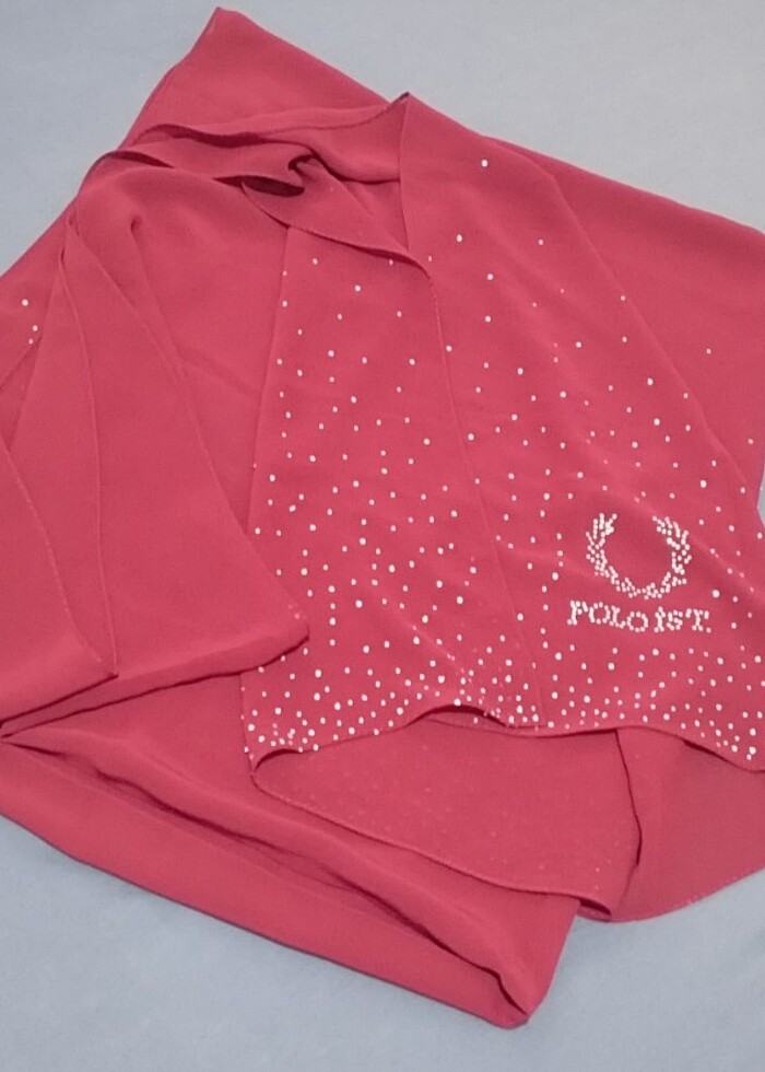 Polo İst marka taşlı şifon şal - Görsel 4