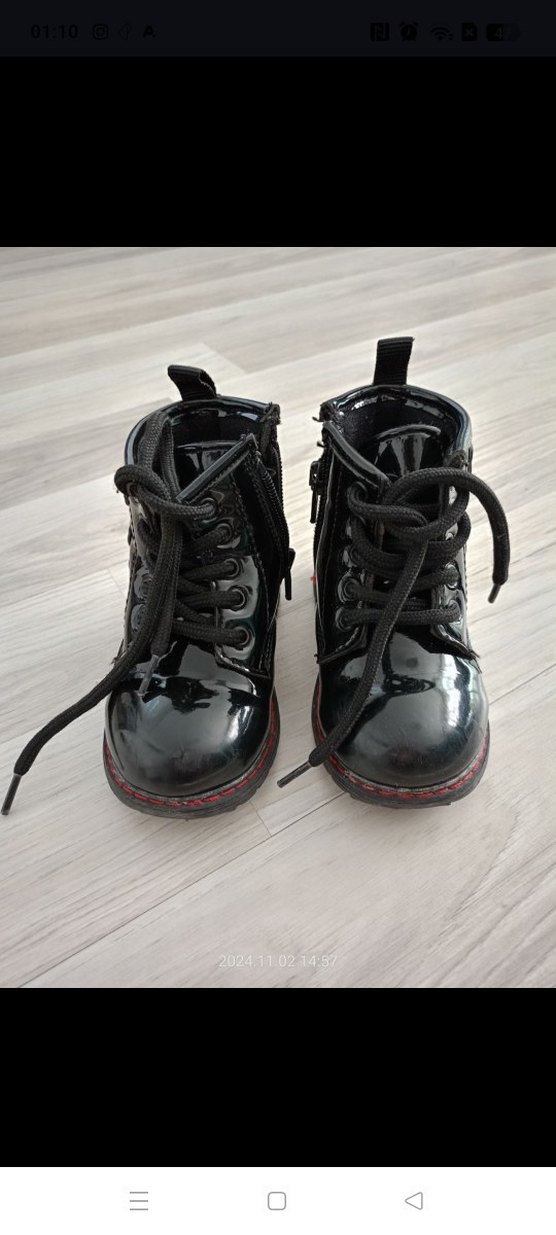 Kız Çocuk Siyah Rugan Minnie Nakışlı Bot - Görsel 2