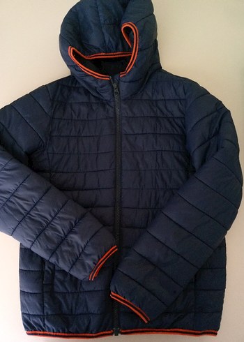 Erkek Çocuk Lacivert Kapüşonlu Fermuarlı Mont - Görsel 2