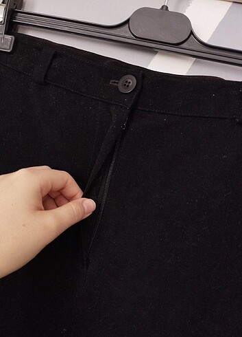 36 Beden siyah Renk Siyah süet kumaş pantolon, takip beğeni 