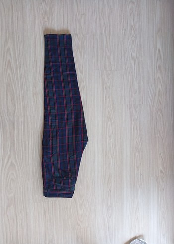 Düğmeli Bordo unisex  Midi Kumaş Pantolon - Görsel 2