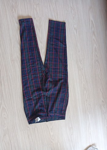 Düğmeli Bordo unisex  Midi Kumaş Pantolon - Görsel 3